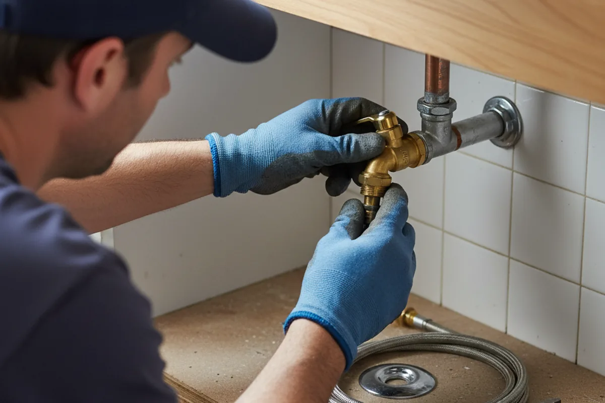 Shutoff valve and fitting work during Burst Pipe Repair in Wildwood